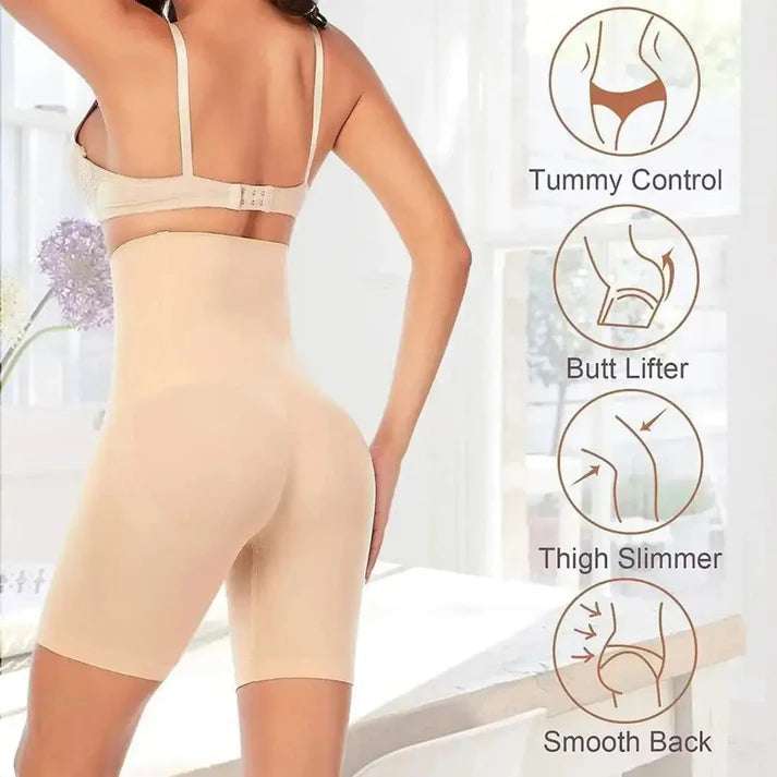 4-in-1 Shaper - Quick Slim Shape Wear Tummy, Back, Thighs, Hips - Black/Effective Seamless Tummy Tucker